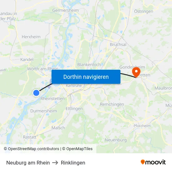 Neuburg am Rhein to Rinklingen map