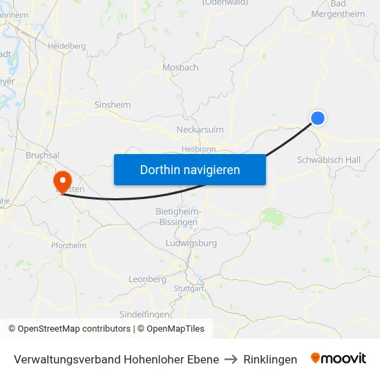 Verwaltungsverband Hohenloher Ebene to Rinklingen map