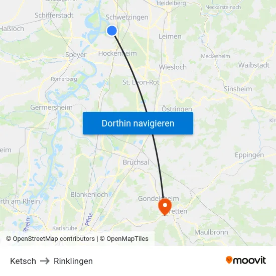 Ketsch to Rinklingen map
