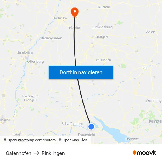 Gaienhofen to Rinklingen map