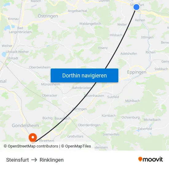 Steinsfurt to Rinklingen map