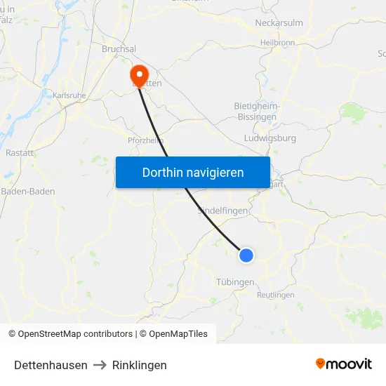 Dettenhausen to Rinklingen map