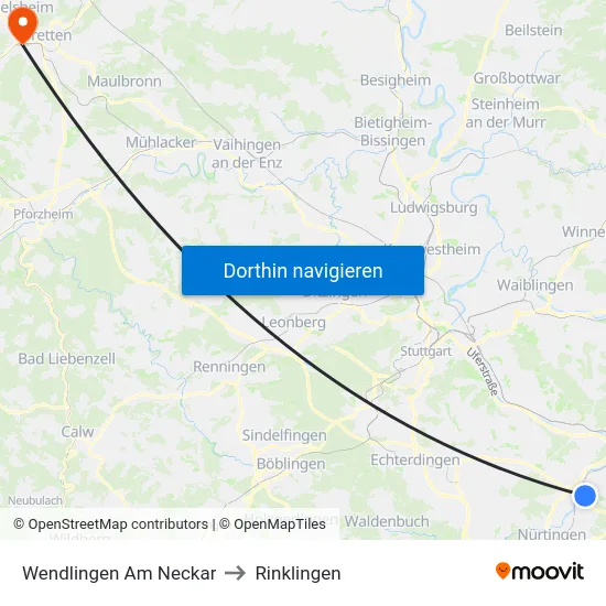Wendlingen Am Neckar to Rinklingen map