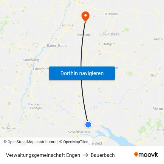 Verwaltungsgemeinschaft Engen to Bauerbach map