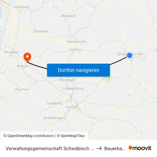 Verwaltungsgemeinschaft Schwäbisch Hall to Bauerbach map