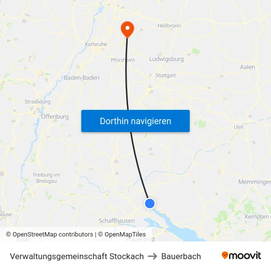 Verwaltungsgemeinschaft Stockach to Bauerbach map