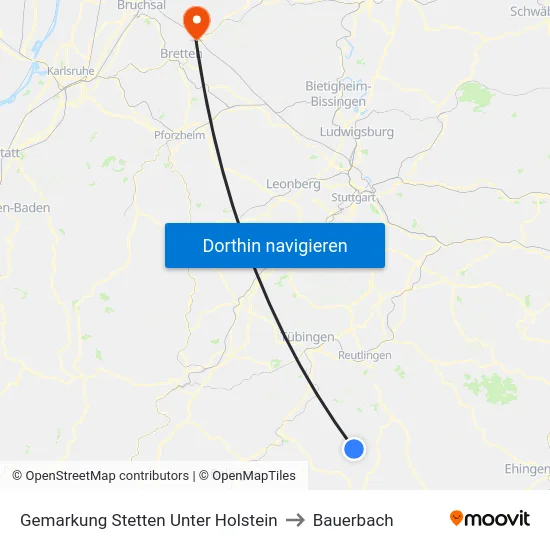 Gemarkung Stetten Unter Holstein to Bauerbach map