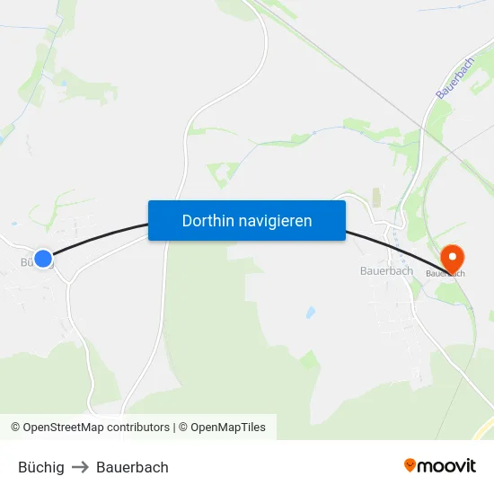 Büchig to Bauerbach map