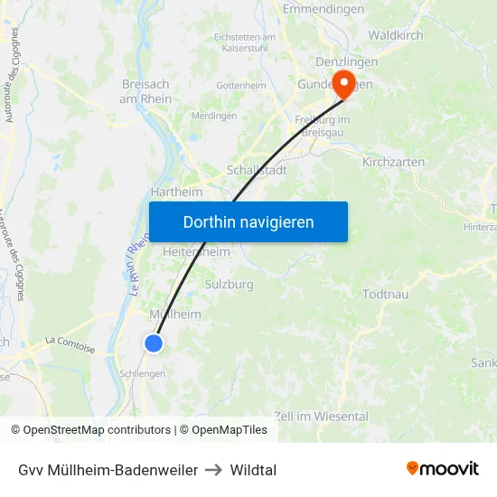 Gvv Müllheim-Badenweiler to Wildtal map
