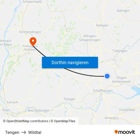 Tengen to Wildtal map