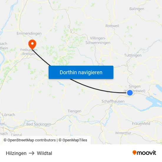 Hilzingen to Wildtal map