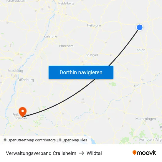 Verwaltungsverband Crailsheim to Wildtal map