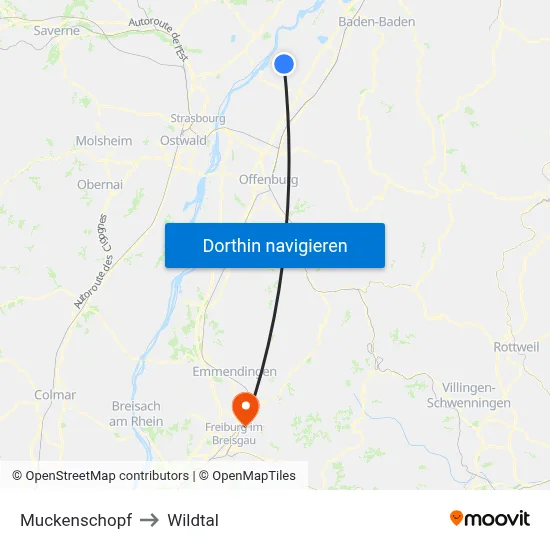 Muckenschopf to Wildtal map