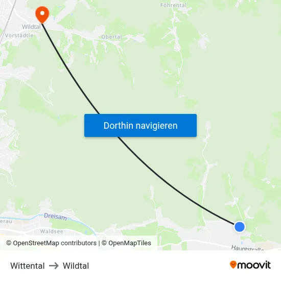 Wittental to Wildtal map