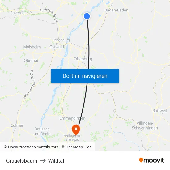 Grauelsbaum to Wildtal map