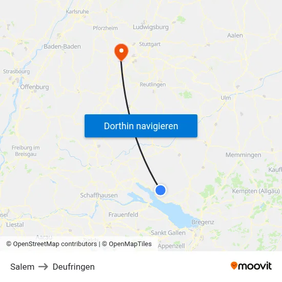 Salem to Deufringen map
