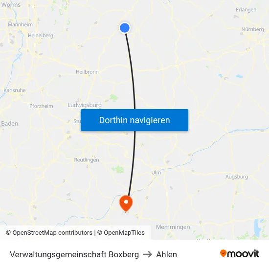 Verwaltungsgemeinschaft Boxberg to Ahlen map