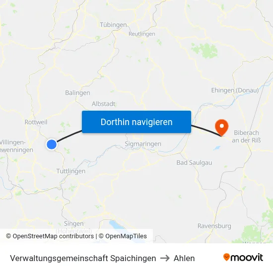 Verwaltungsgemeinschaft Spaichingen to Ahlen map