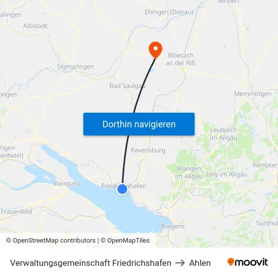 Verwaltungsgemeinschaft Friedrichshafen to Ahlen map