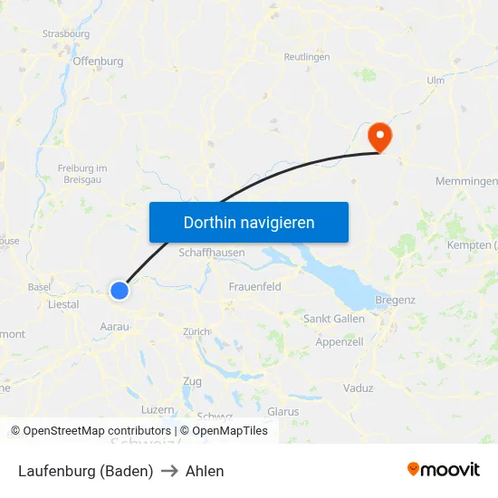 Laufenburg (Baden) to Ahlen map