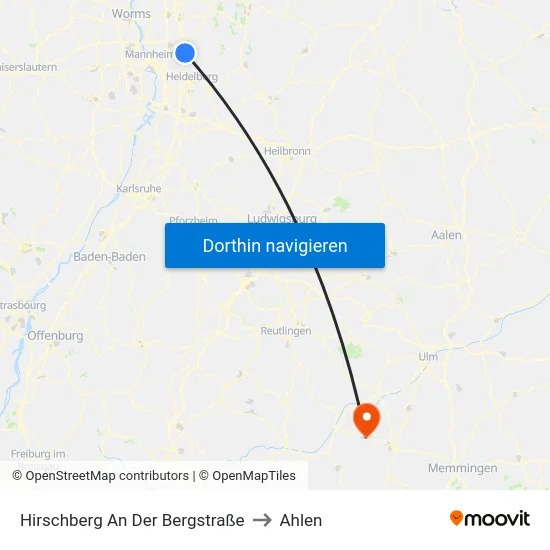 Hirschberg An Der Bergstraße to Ahlen map