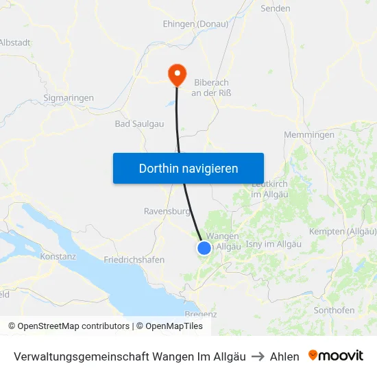 Verwaltungsgemeinschaft Wangen Im Allgäu to Ahlen map