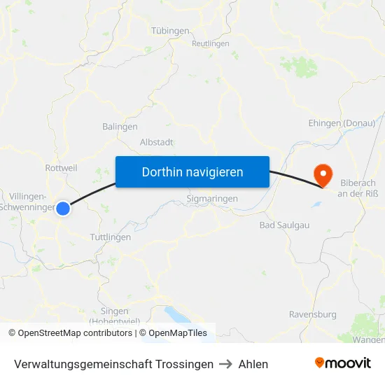 Verwaltungsgemeinschaft Trossingen to Ahlen map