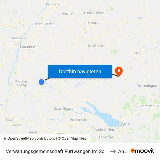 Verwaltungsgemeinschaft Furtwangen Im Schwarzwald to Ahlen map