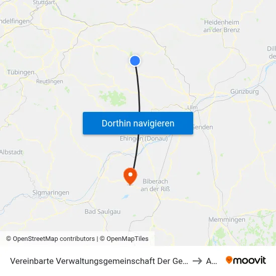 Vereinbarte Verwaltungsgemeinschaft Der Gemeinde Deggingen to Ahlen map