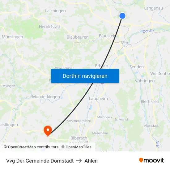 Vvg Der Gemeinde Dornstadt to Ahlen map