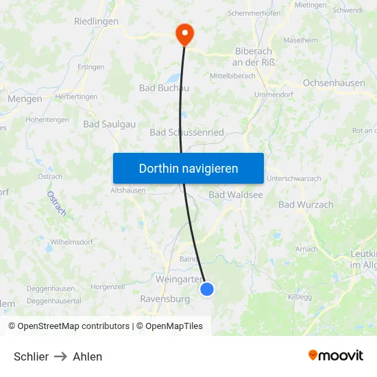 Schlier to Ahlen map