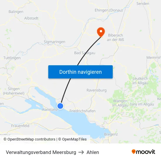 Verwaltungsverband Meersburg to Ahlen map