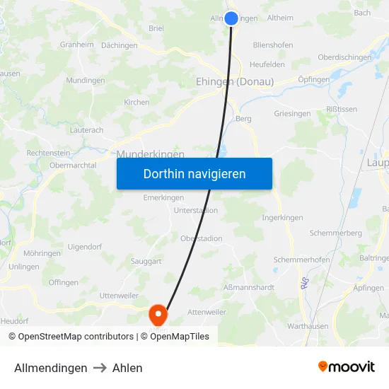 Allmendingen to Ahlen map