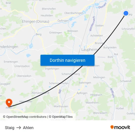 Staig to Ahlen map
