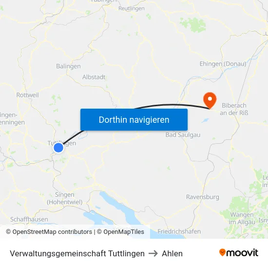 Verwaltungsgemeinschaft Tuttlingen to Ahlen map