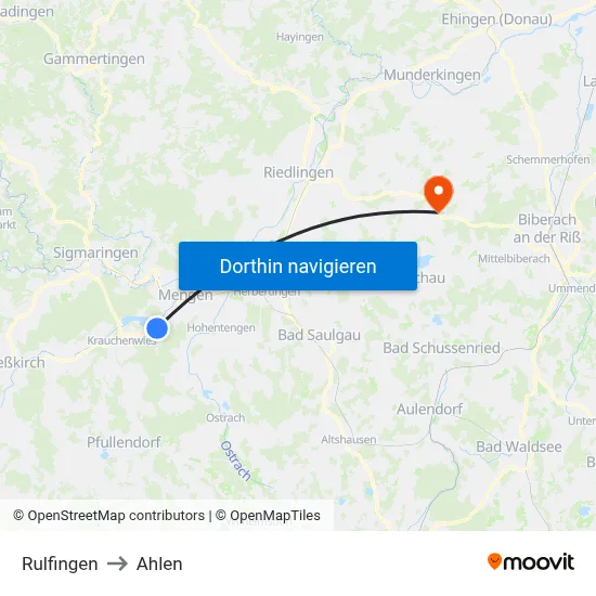 Rulfingen to Ahlen map