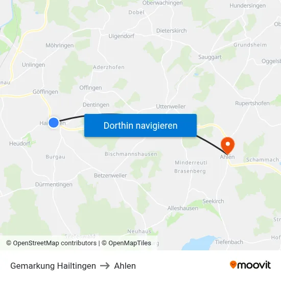 Gemarkung Hailtingen to Ahlen map