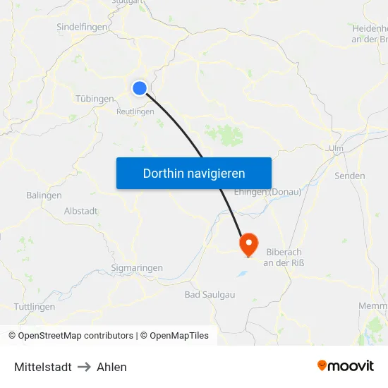 Mittelstadt to Ahlen map