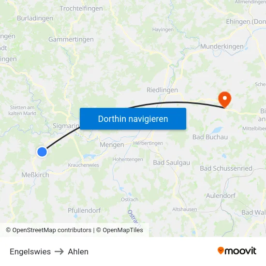 Engelswies to Ahlen map