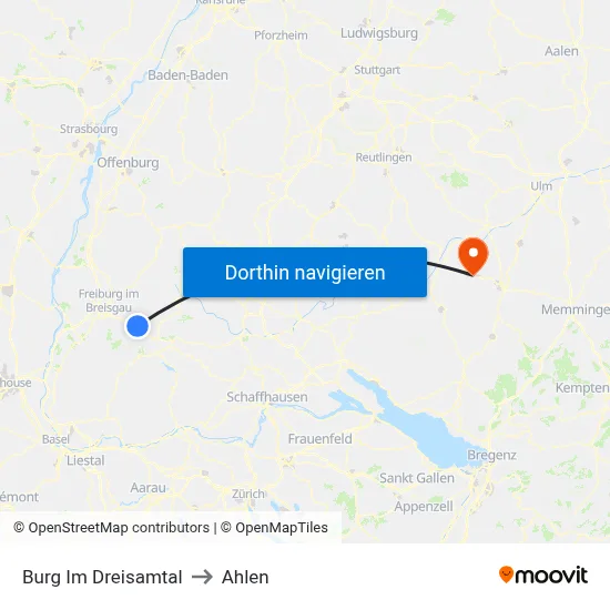 Burg Im Dreisamtal to Ahlen map