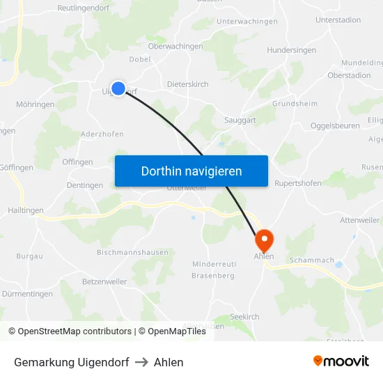 Gemarkung Uigendorf to Ahlen map