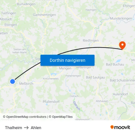 Thalheim to Ahlen map