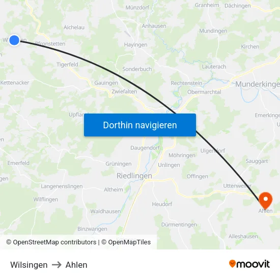 Wilsingen to Ahlen map