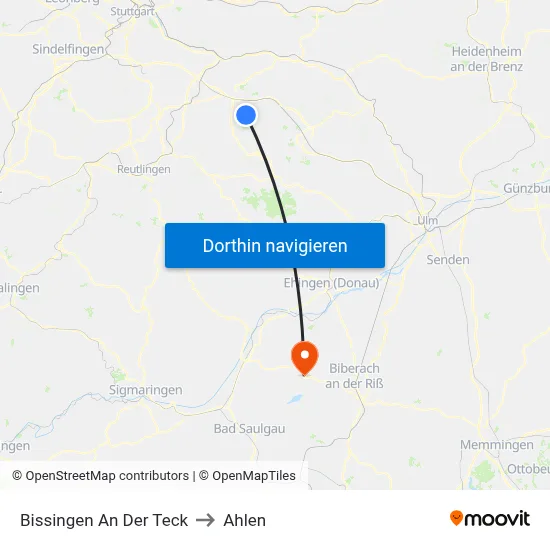 Bissingen An Der Teck to Ahlen map