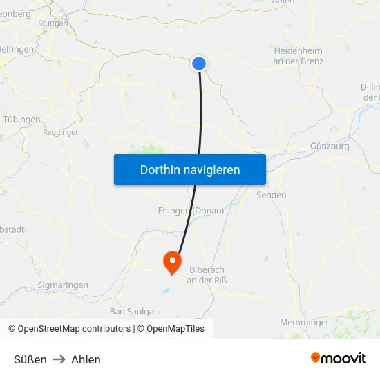 Süßen to Ahlen map