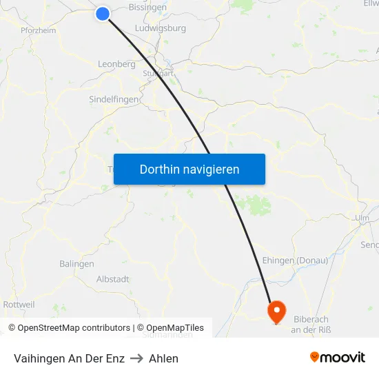 Vaihingen An Der Enz to Ahlen map