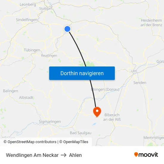 Wendlingen Am Neckar to Ahlen map
