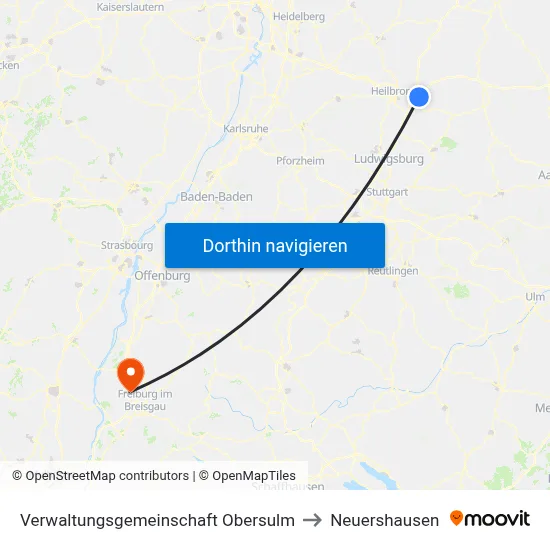 Verwaltungsgemeinschaft Obersulm to Neuershausen map