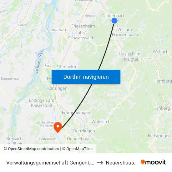 Verwaltungsgemeinschaft Gengenbach to Neuershausen map