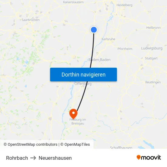 Rohrbach to Neuershausen map